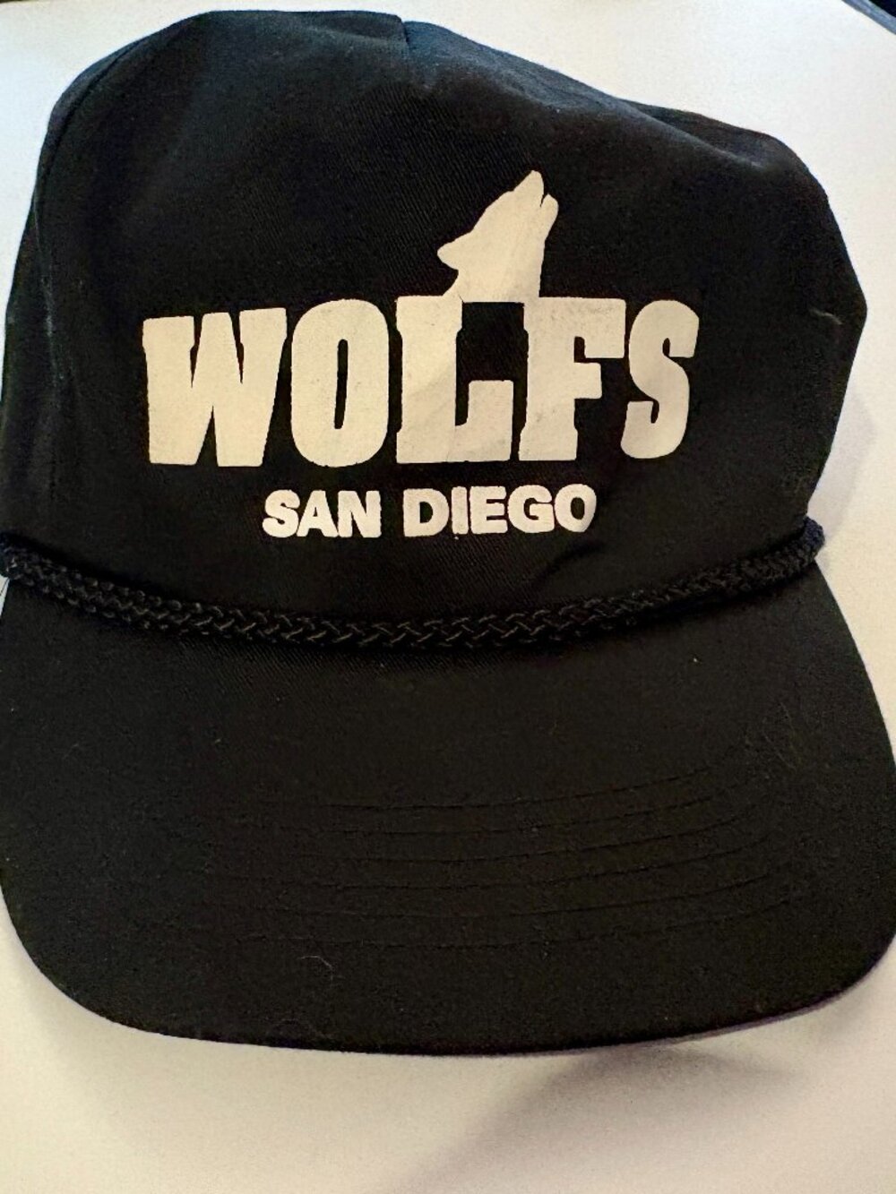 Vintage Black WOLF'S San Diego Bar Hat/Cap
